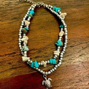 New two layer turtle anklet + giftbag